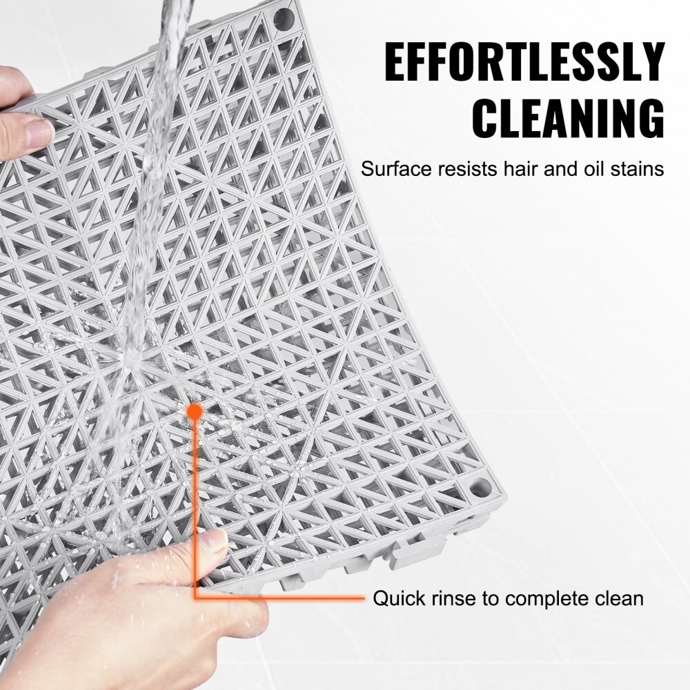 PVC Interlocking Floor Tiles, Non-Slip Drainage Tiles for Bathroom, Kitchen, Pool