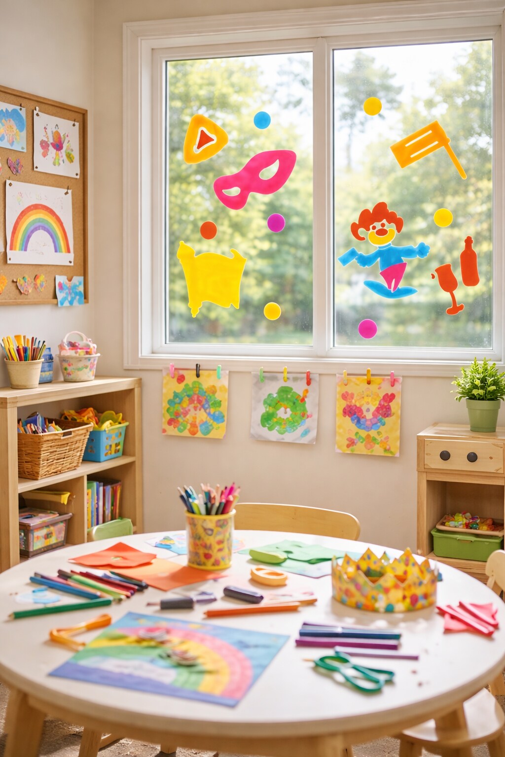 Purim Window Clings – Colorful Holiday Window Decorations for Classrooms, Homes & Synagogues
