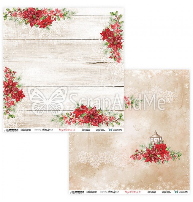 ScrapAndMe “Magic Christmas” 12×12 Scrapbook Paper Pack | 5 Double-Sided Sheets + Bonus Cover | Holiday Crafts