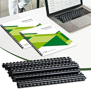 Binding Combs 1/4" Black Plastic Binding Spines – 100 Pack, Presentation & Report Binding Supplies for Office, School & Classroom Projects