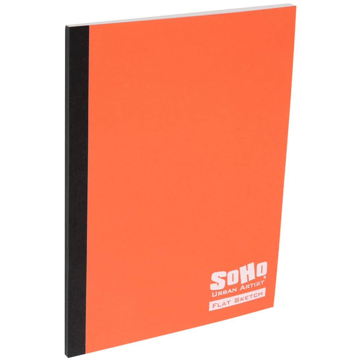 SoHo Urban Artist Tape Bound Lay Flat Sketch Book, Salmon Cover, 6x8" 30 Sheets, Smooth Mixed Media Sketchbook, 71lb. (106 gsm) Paper Travel Art Journal, Customizable Soft Cover