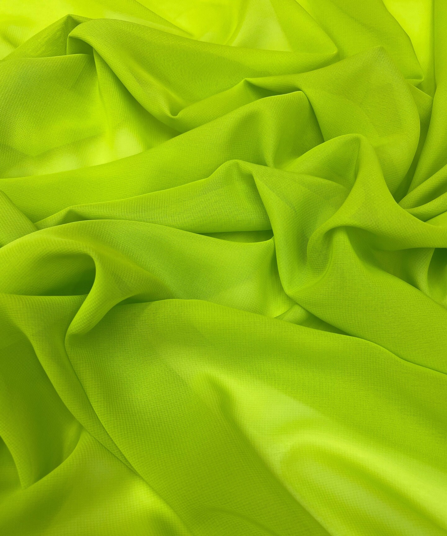 Lime Green Matte Chiffon Fabric by the Yard, 58" Wide Lightweight Sheer Draping Fabric for Chuppah, Wedding Arch, Table Runner