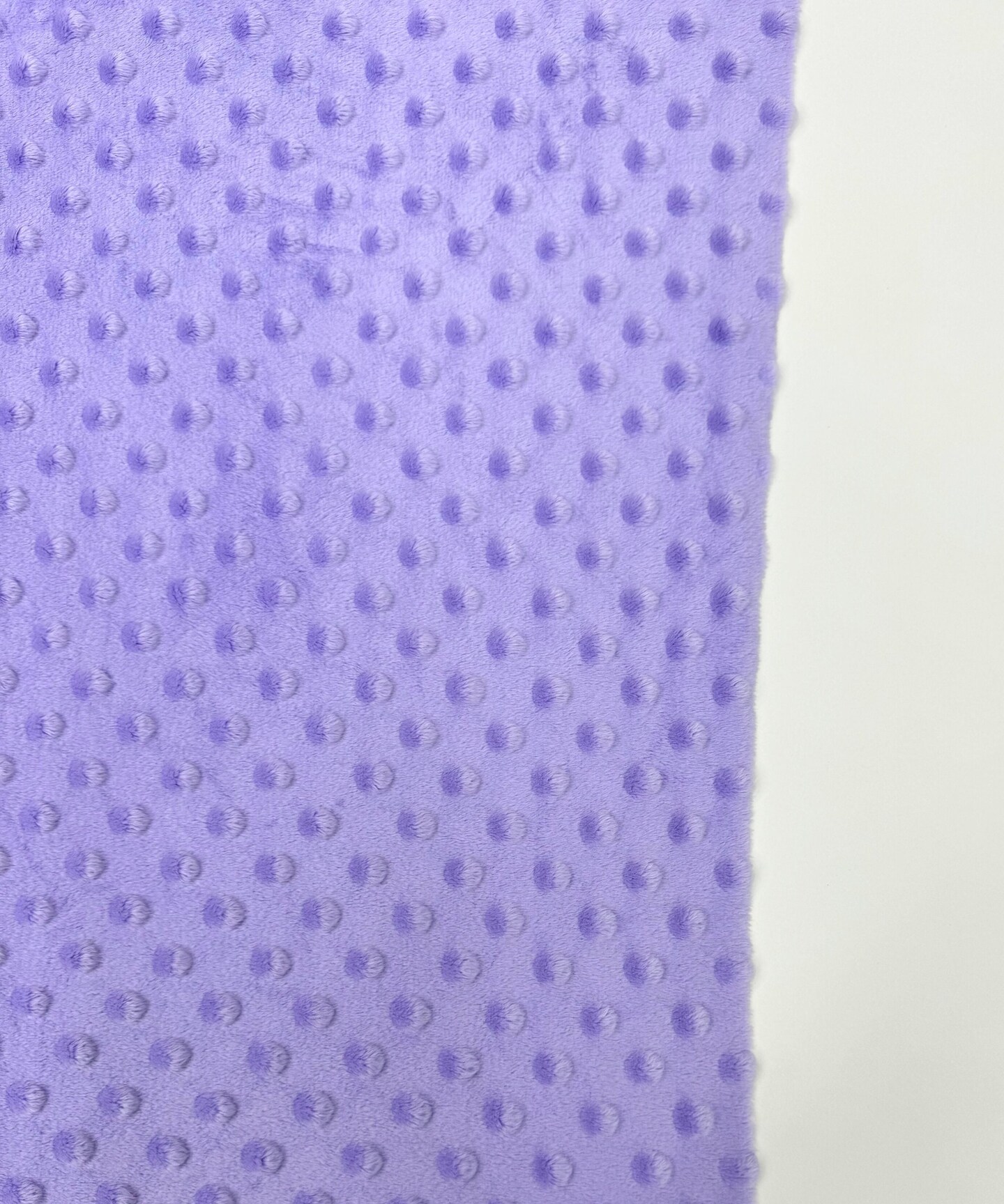 Lilac Minky Dot Fabric by the Yard, 60" Wide Ultra-Soft Plush Minky Fabric for Baby Blankets, Nursery Decor, Plush Toys & Sewing