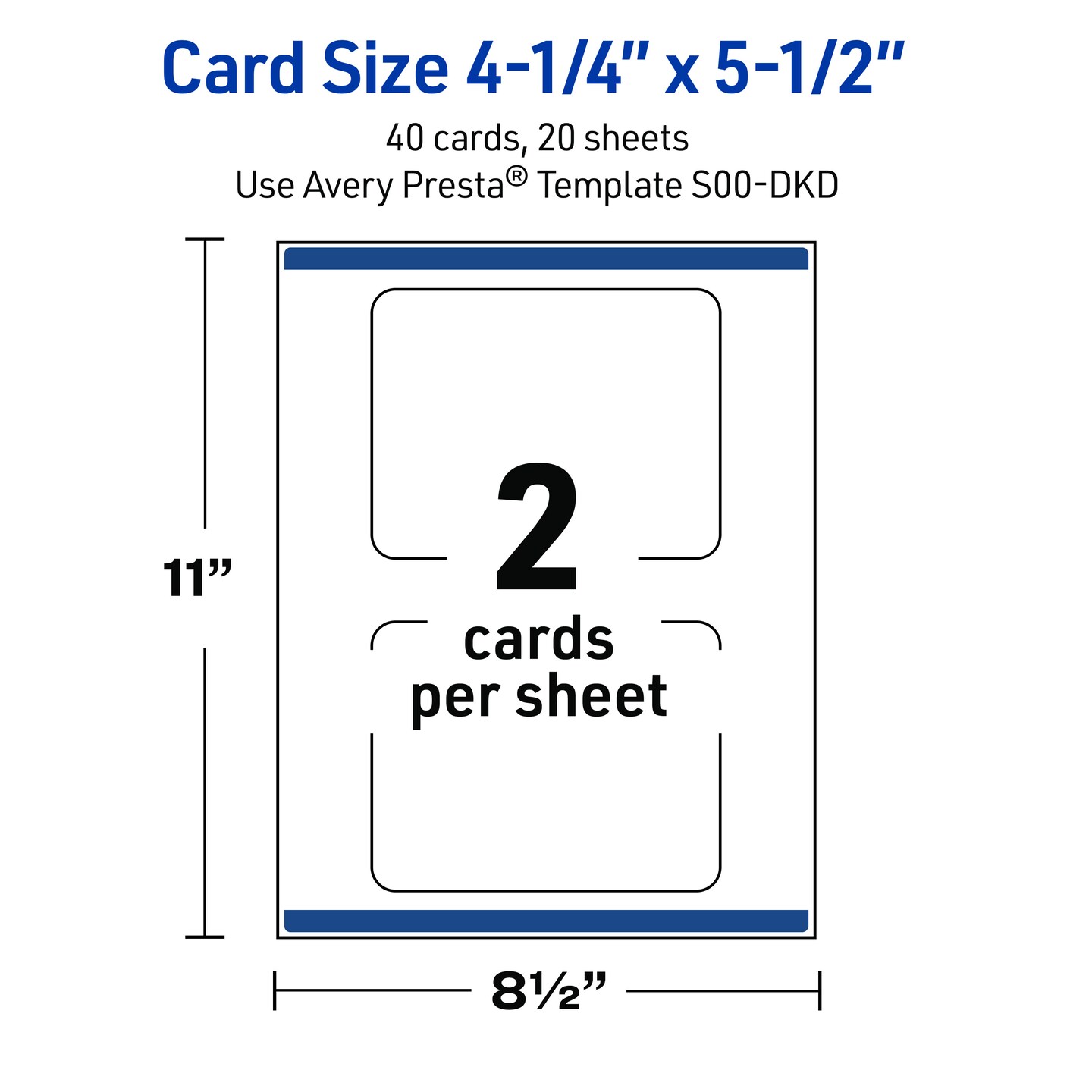 Avery Printable Rounded Corner Postcards, 4.25" x 5.5", Matte White, Pre-printed Double Dipped Gold Edge Design, Sure Feed Technology, Laser & Inkjet Compatible, 40 Total