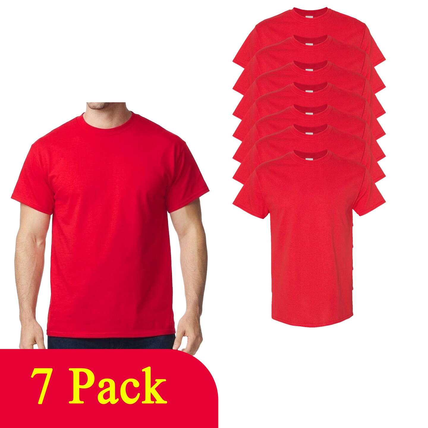 Gildan Heavy Cotton DIY T-Shirt Value Pack, Red Multi Count Pack Project Blanks