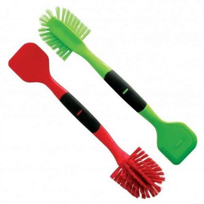 Norpro 2in1 Dish Scrub Brush Dishes Cleaning Scrubber Wand and Pot Scraper