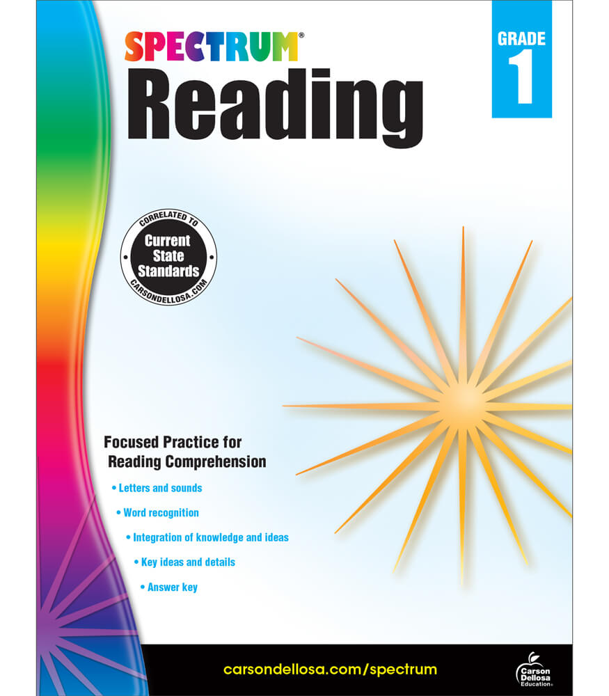 Spectrum Reading 1st Grade Workbooks, Nonfiction and Fiction Passages, Sight Words, Letters and Sounds, Phonics, and More, Classroom or Homeschool Curriculum