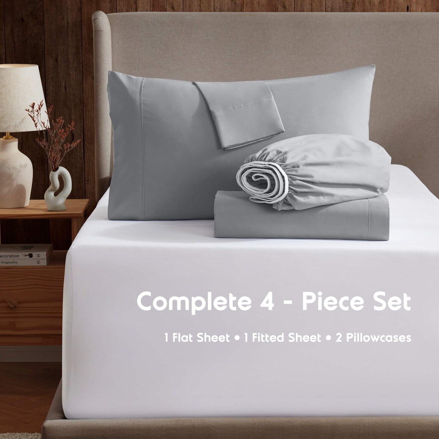 Nestl Green Tea Memory Foam Mattress with 4 Piece Deep Pocket Bed Sheets