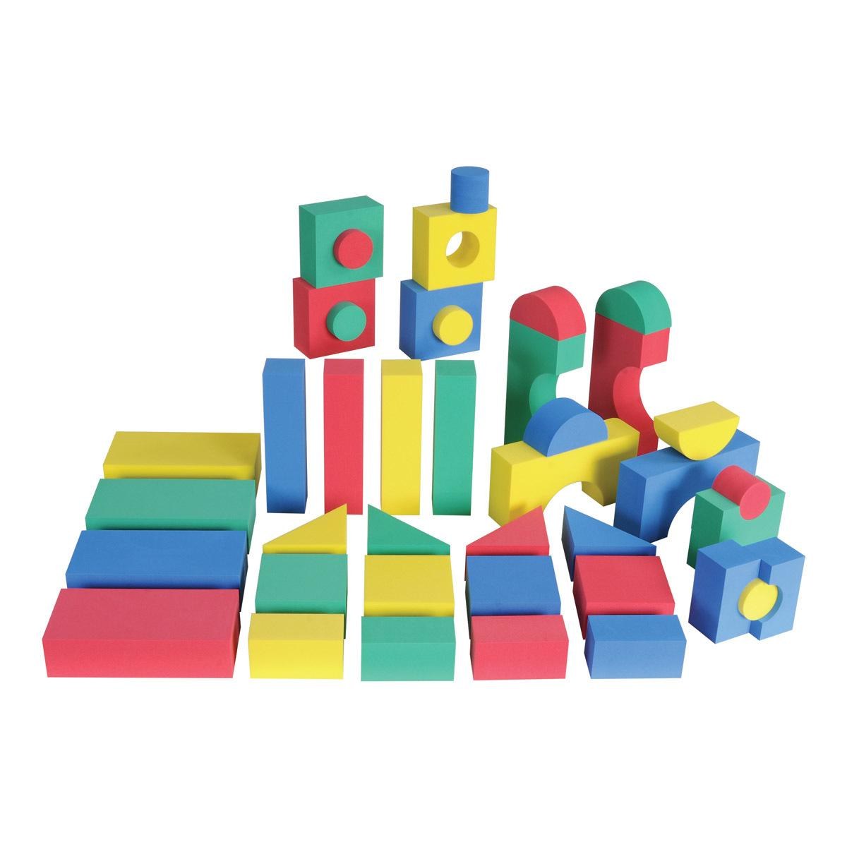 Kaplan Early Learning Company Colorful Soft Foam Building Blocks - 68 Piece Set