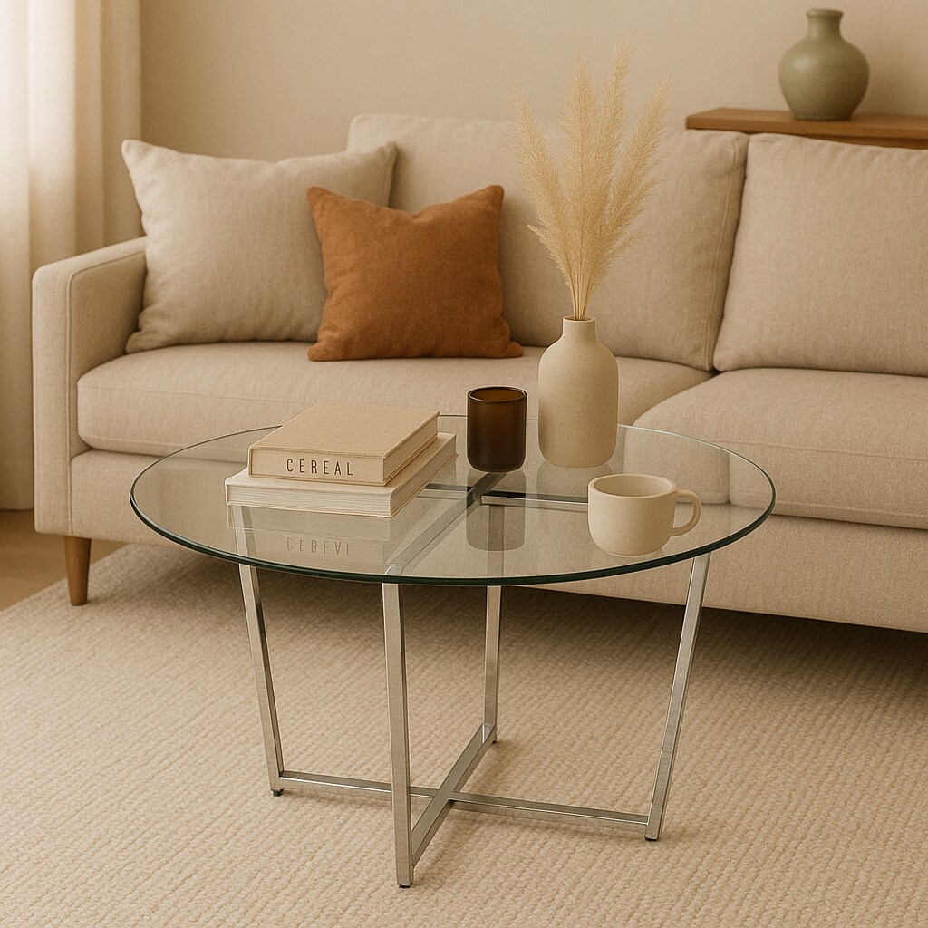 Mango Steam Round Metro Glass Coffee Table