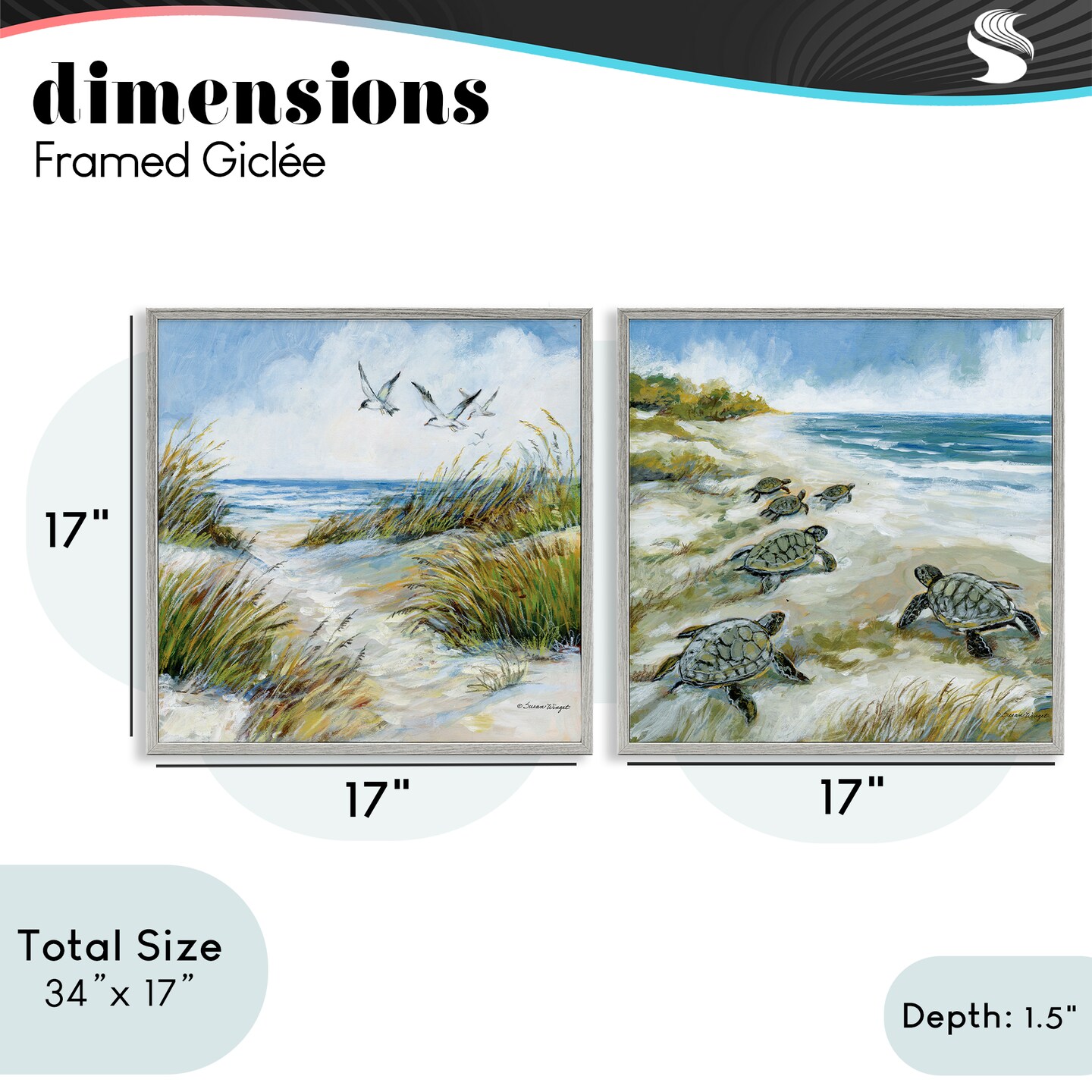 Stupell Industries Beach Creatures on Dunes 2pc Framed Giclee Set, design by Susan Winget