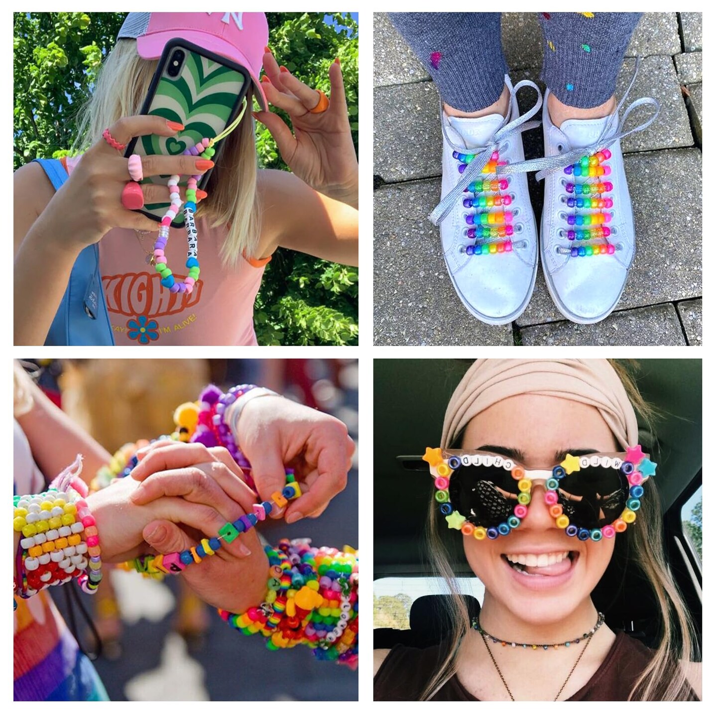 5 Boxes Bracelet Making Kit 120 Colors Pony Beads Kandi Beads Kit 4700pcs Kandi Starter Kit Rave Beads Friendship Bracelets with Letter Bead Pony Beads Kit for Beginners