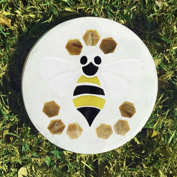 Stained Glass Bee Stained Glass Pre-cut for Mosaic and Suncather Projects