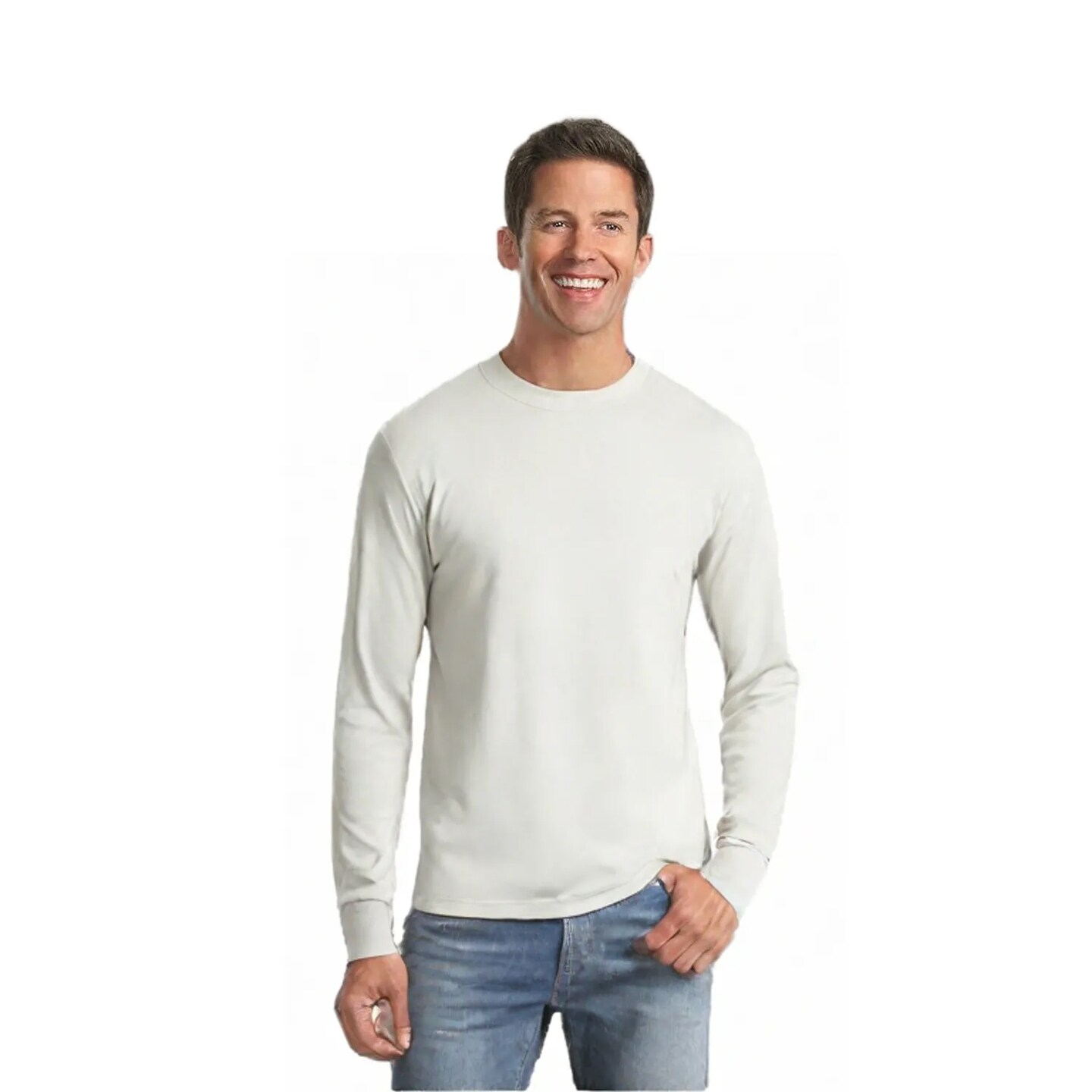 JERZEES Classic Fit Crewneck Long Sleeve T-Shirt for Sports, Work