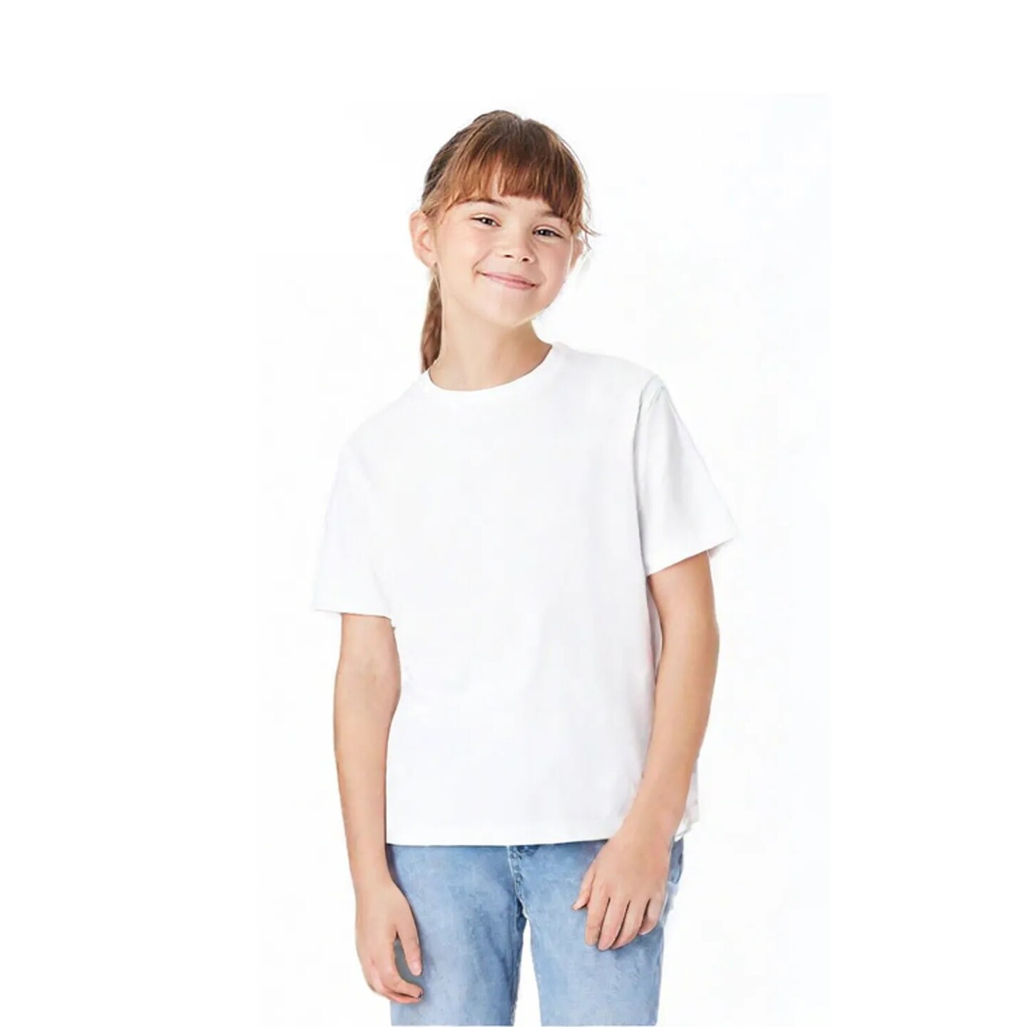 BELLA + CANVAS Youth 6 oz Heavyweight Crewneck Short Sleeve Durable Cotton T-Shirt for Everyday Wear
