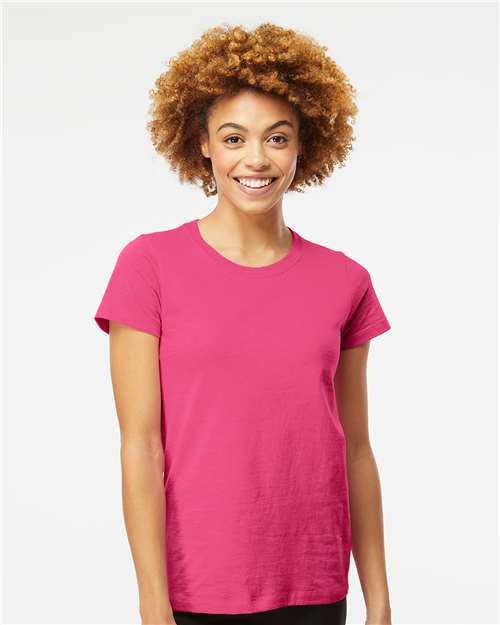M&O Women’s Gold Soft Touch USA Cotton Classic Fit Lightweight Durable Everyday Jersey Crewneck T Shirt