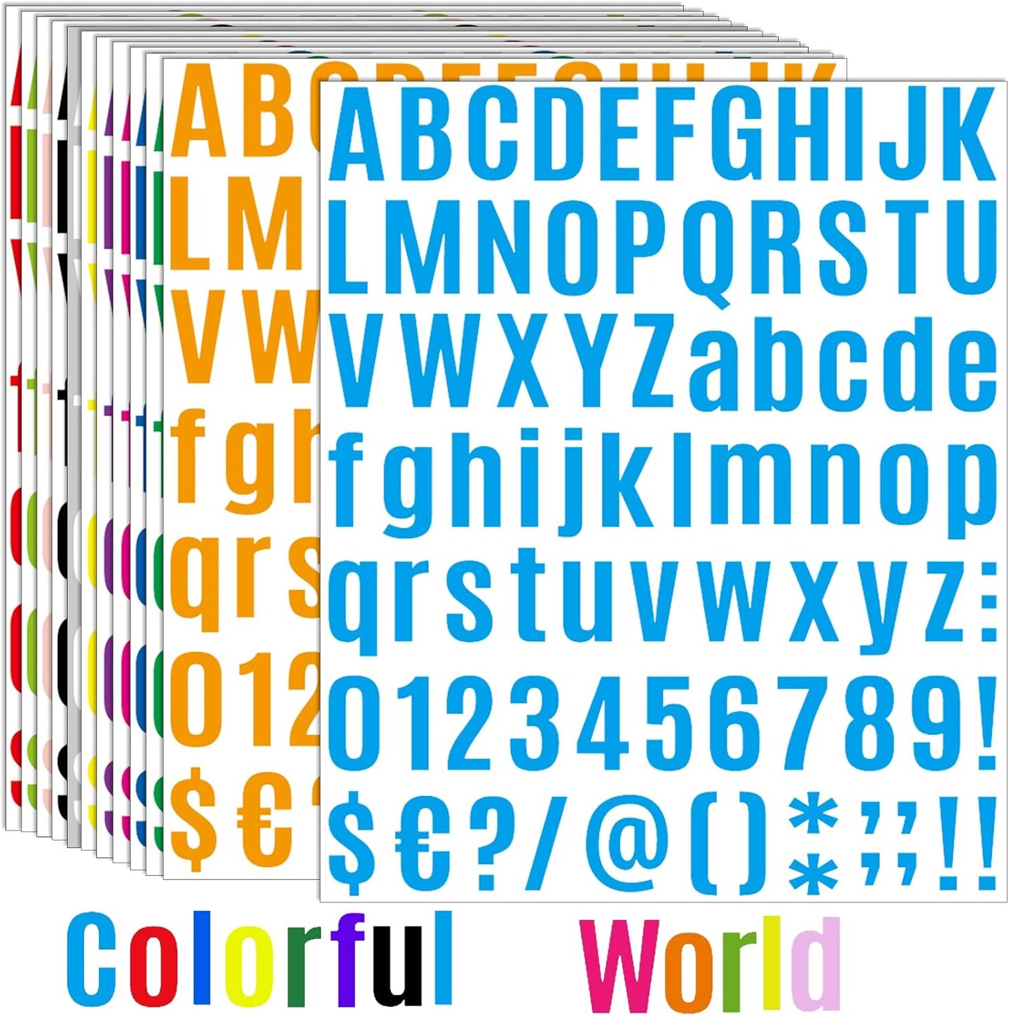 972Pcs Black Vinyl Letter & Number Stickers, 1 Inch Waterproof Self-Adhesive Alphabet Decals, 12 Sheets of UV Resistant Letters for Graduation Caps, 