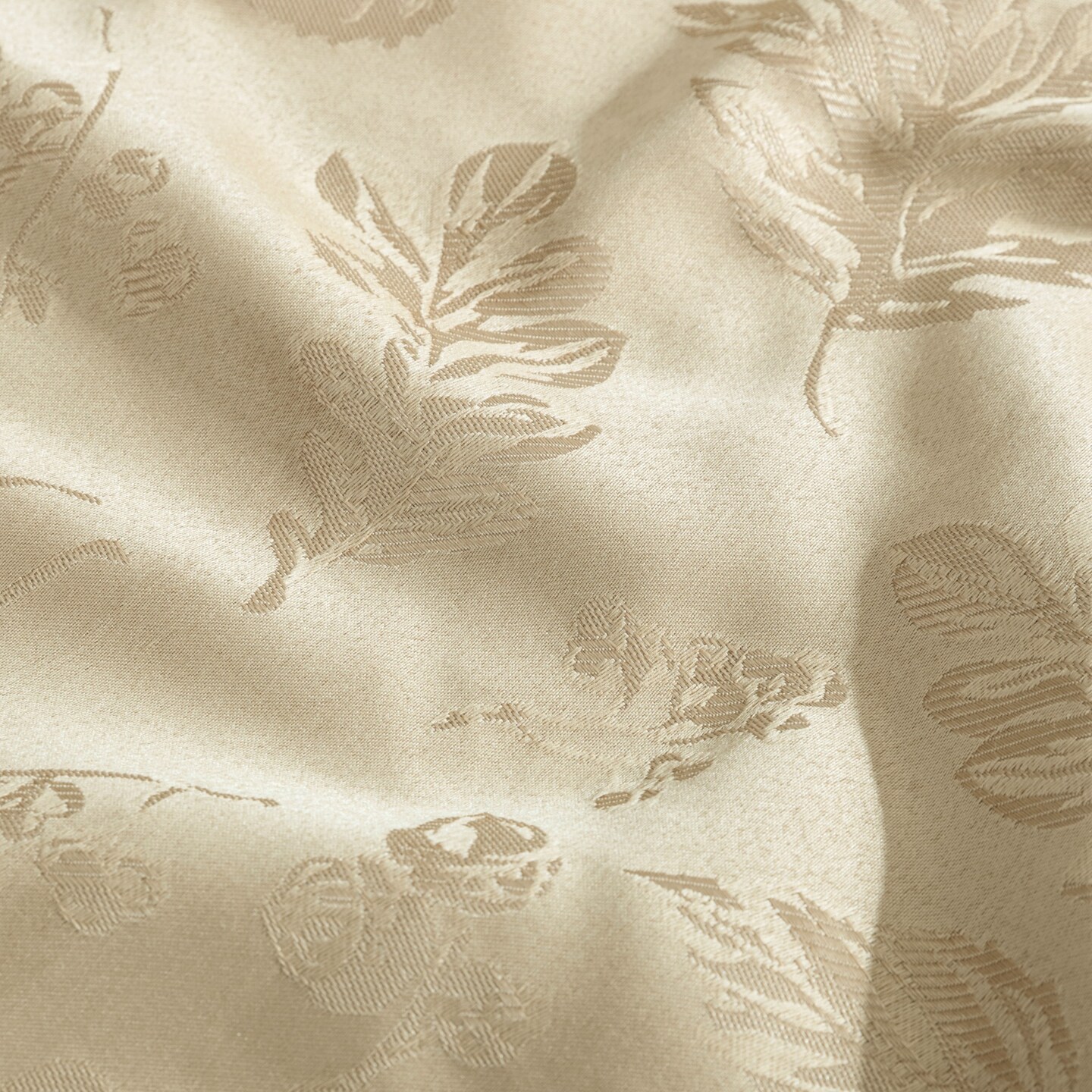 Threadmade Home Elegant Woven Leaves Jacquard Damask Tablecloth, Taupe - 60"W x 102"L