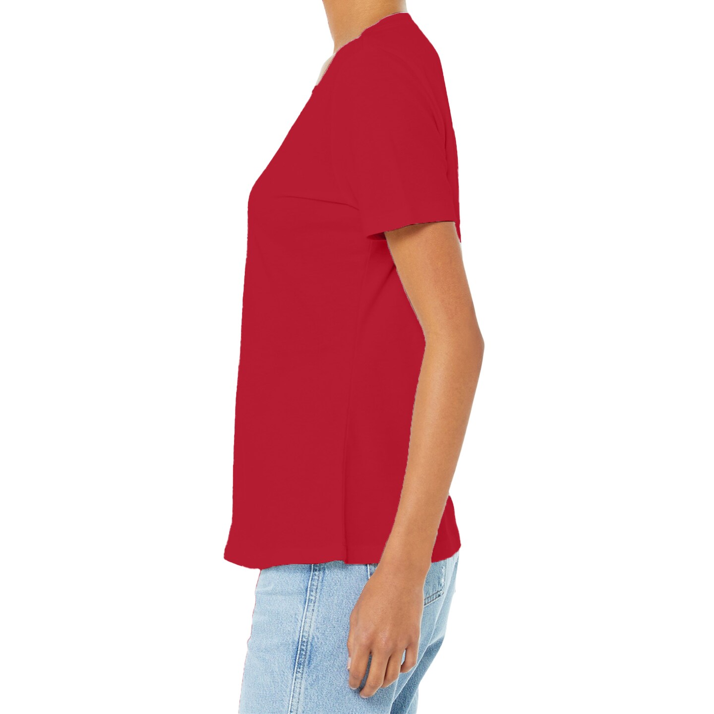 BELLA + CANVAS Women’s Relaxed Jersey V-Neck T-shirt, 100% Cotton Relaxed fit Tee