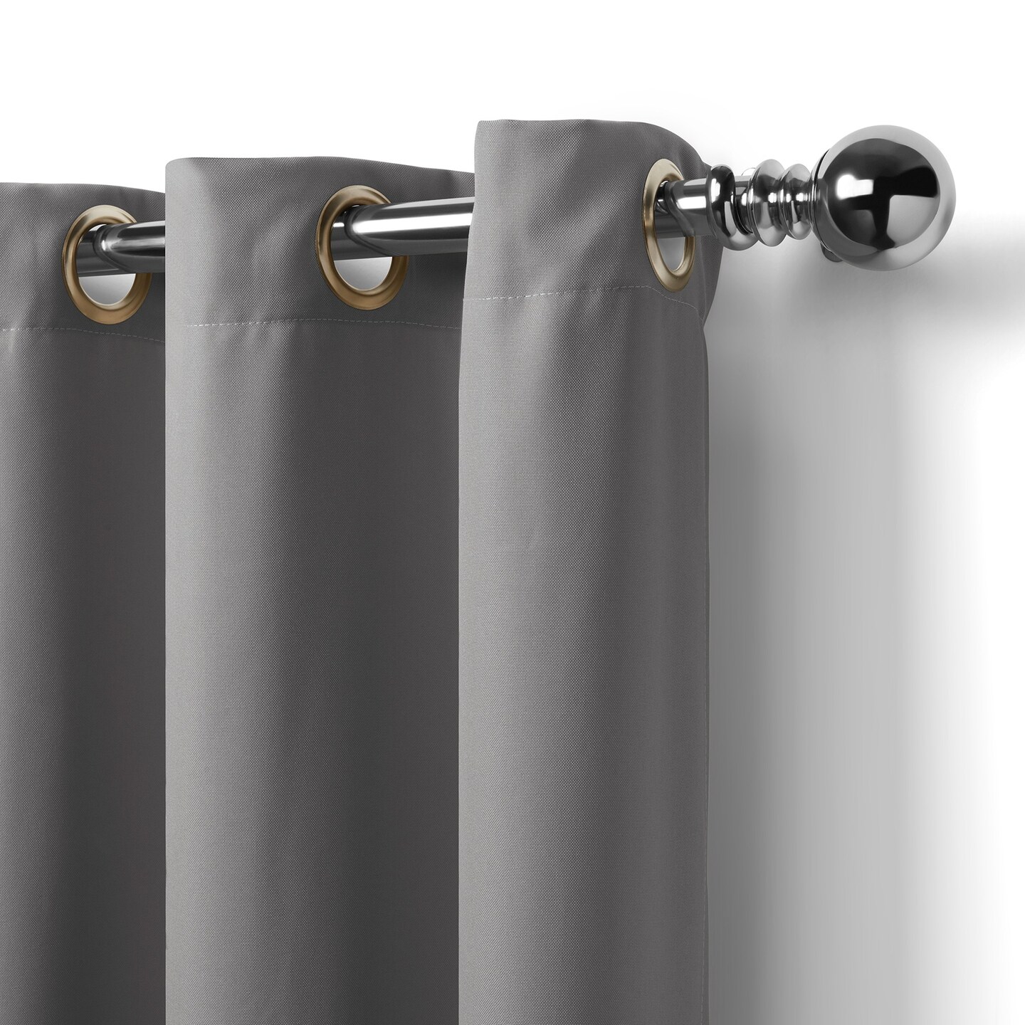 Threadmade Home Connor Solid Indoor/Outdoor Window Curtain, Gray - 52"W x 95"L