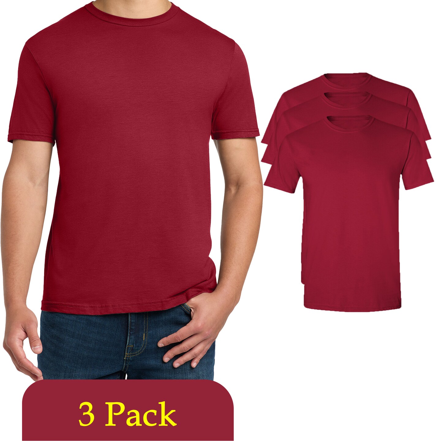 Gildan Men's Softstyle Short Sleeve T-Shirt, Blank Tee for Cricut & DIY Printing Projects, Cardinal Red