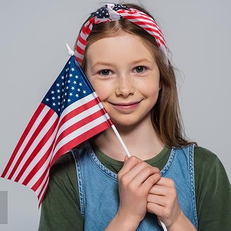 4th of July Headband Independence Day Hair Accessories for Women Girls USA Flag Stripe Hair Decoration Non Slip Wide Knotted Hair Band Patriotic Parade Makeup Decor Supplies 1 Pcs