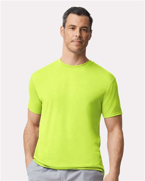 Gildan Performance Safety Crewneck Short Sleeve T-Shirt for Workwear & High Visibility Protective Polyester Tee
