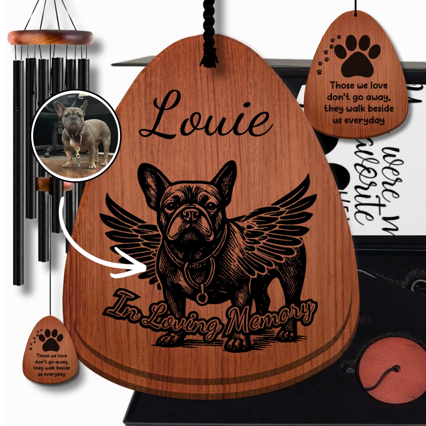 Pet Memorial Gift for Loss of Dog Wind Chimes | Custom Pet Loss