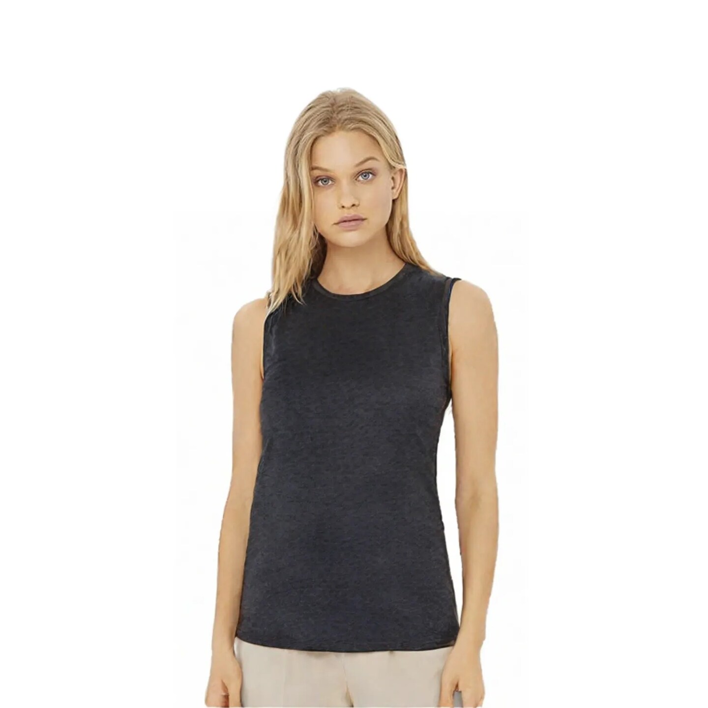 BELLA + CANVAS Women’s Jersey Crewneck Muscle Sleeveless Tank Top for Casual Wear