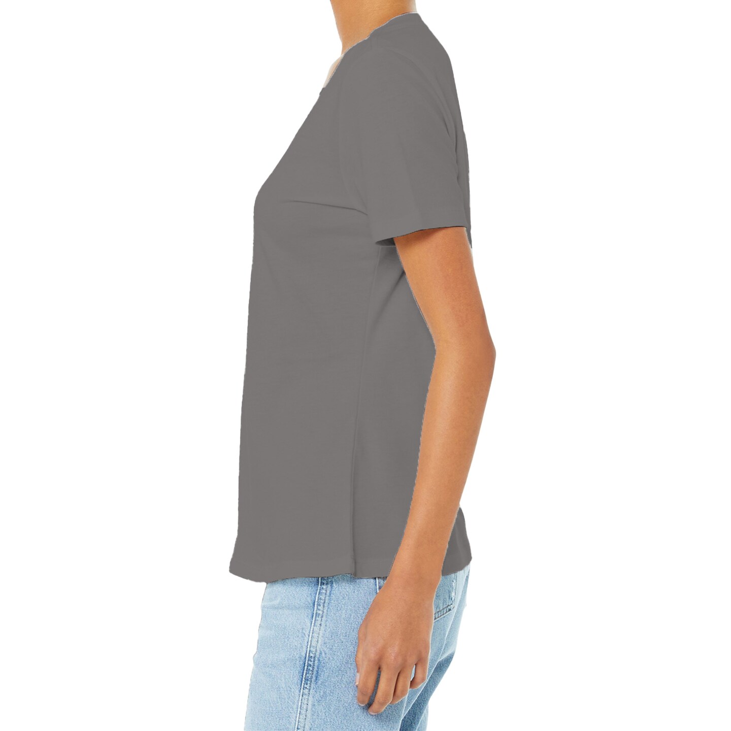 BELLA + CANVAS Women’s Relaxed Jersey V-Neck T-shirt, 100% Cotton Relaxed fit Tee