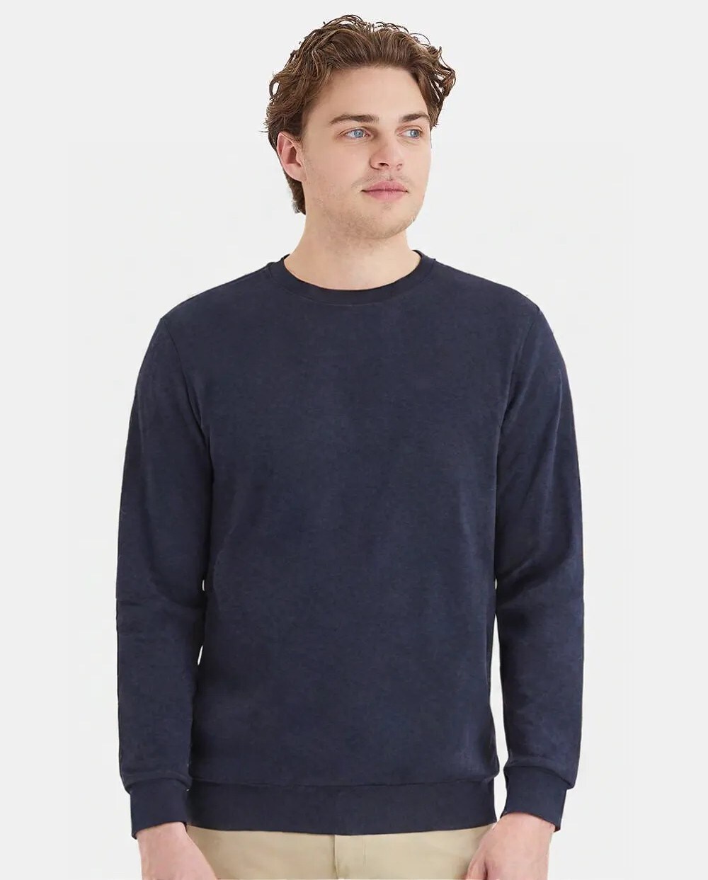 Hanes Unisex Sustainable BCI Cotton Blend Fleece Crewneck Sweatshirt For Daily Use