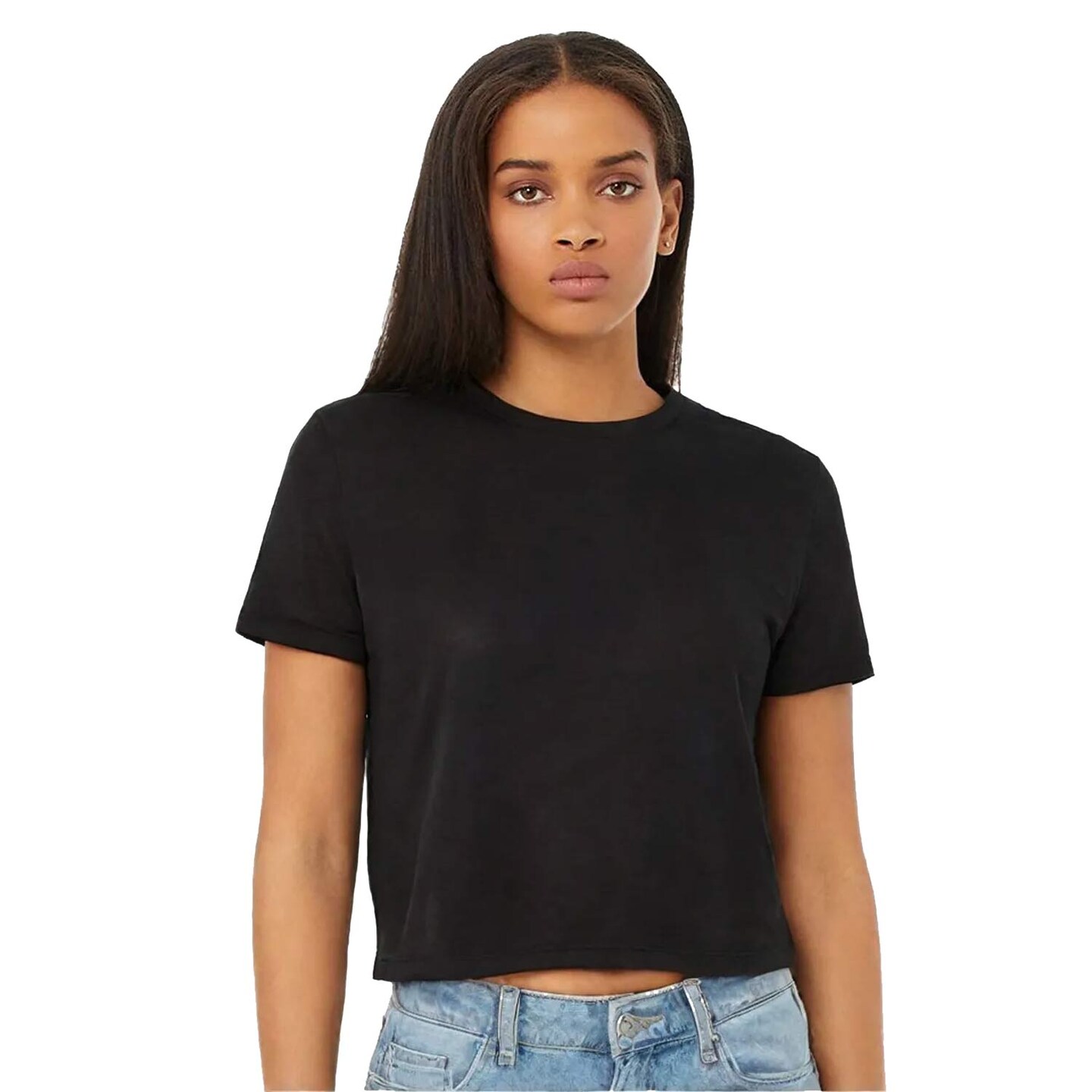 Bella + Canvas Ladies Flowy Cropped T-Shirt for Casual Wear, Workout & Streetwear Style Lightweight Relaxed Fit Top