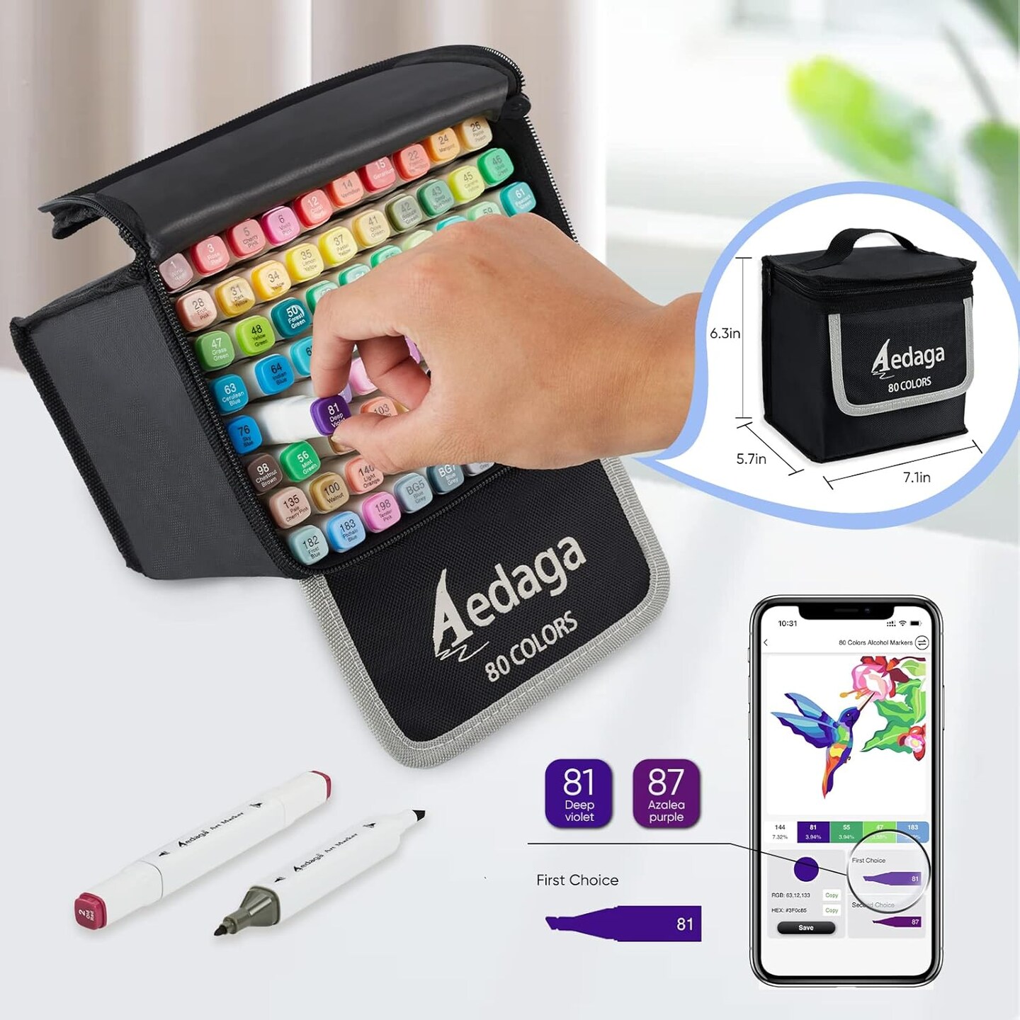 About this item ENHANCE PAINTING FUN: Our alcohol marker offers a APP with color recognition, matching color number, doodle coloring, color scheme and e-color cards. These alcohol markers for coloring can be used in conjunction with the APP to enhanc