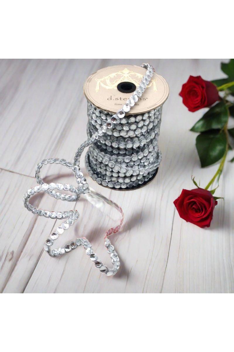 .5&#x22; Crown Jewel Garland Ribbon: Crystal (10 Yards)