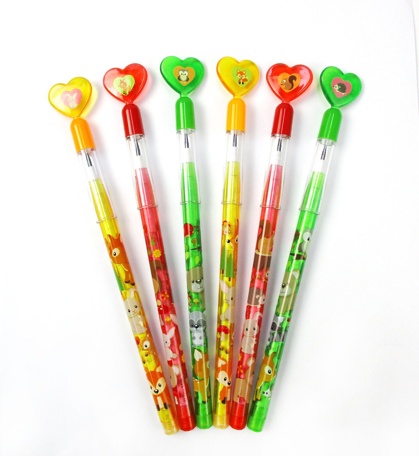 Woodland Animals 6 Pcs Multi Point Pencils Easter Basket Stuffer