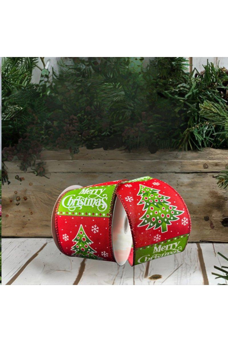 2.5&#x22; Whimsy Merry Christmas Ribbon: Red (10 Yards)