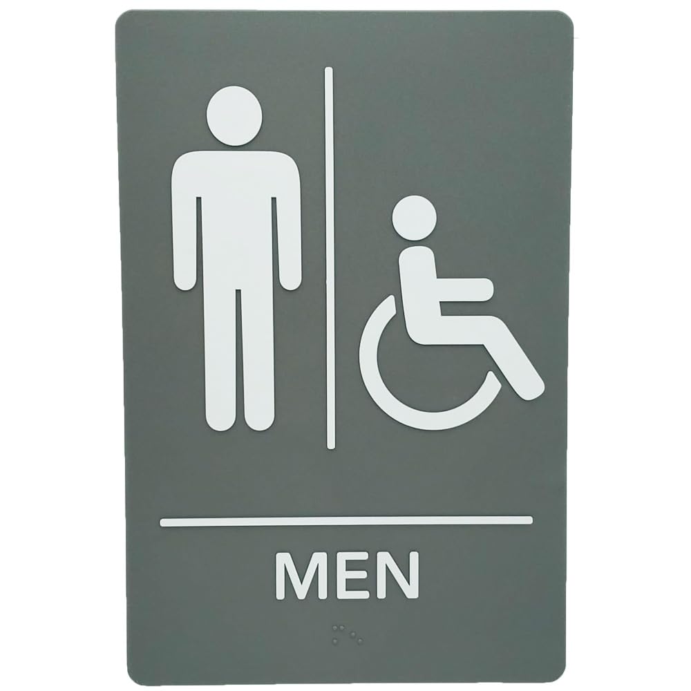 ADA-Compliant Wayfinding Signs &#x2013; Durable, Non-Glare, Scratch-Resistant &#x26; Ready to Install. Featuring Grade 2 Braille &#x26; Raised Tactile Text, These Premade Signs Ensure Easy Compliance for Businesses 2 Pack