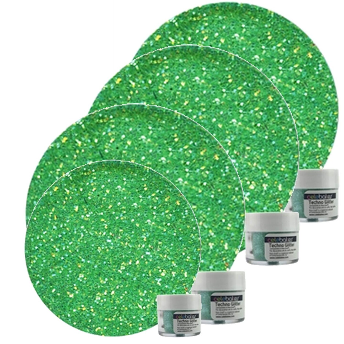 Green Rainbow Techno Glitter Cake Decoration 5 Grams