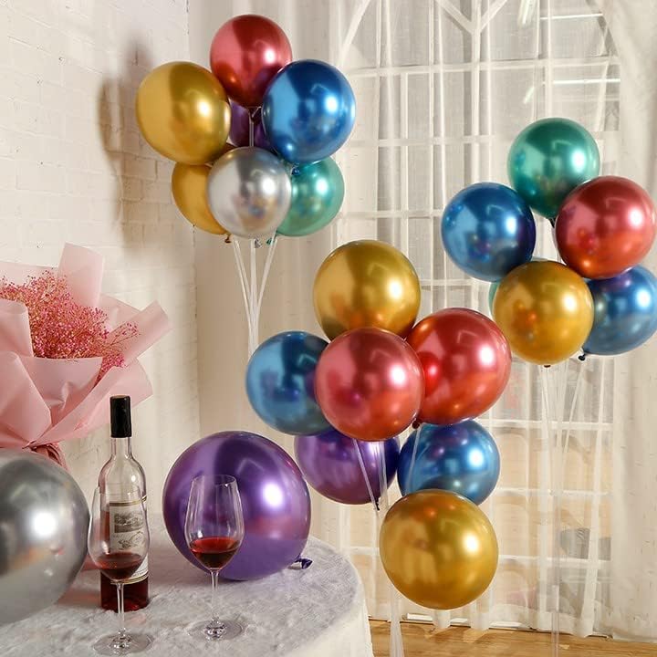 Metallic Chrome Latex Balloons, 100 Pack 12 inch Assorted Balloons Colorful Party Balloons for Birthday Baby Shower Wedding Decorations