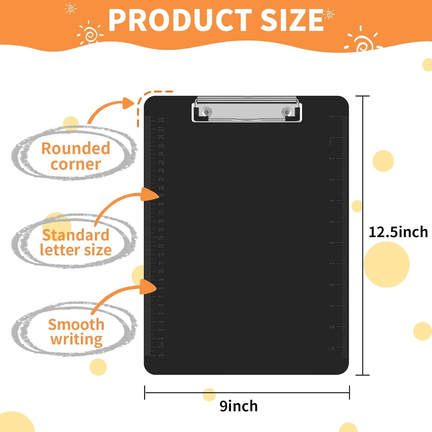 Black Clipboards, 26 Pack Plastic Black Clipboards with Low Profile Clip 12.5 x 9 Standard Letter Size Clipboard for classrooms Office