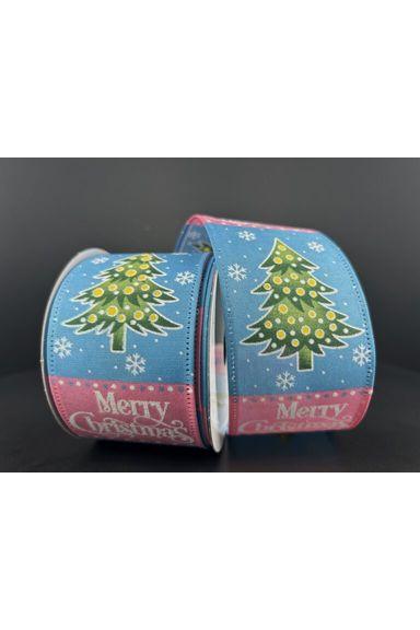 2.5&#x22; Whimsy Merry Christmas Ribbon: Pink &#x26; Blue