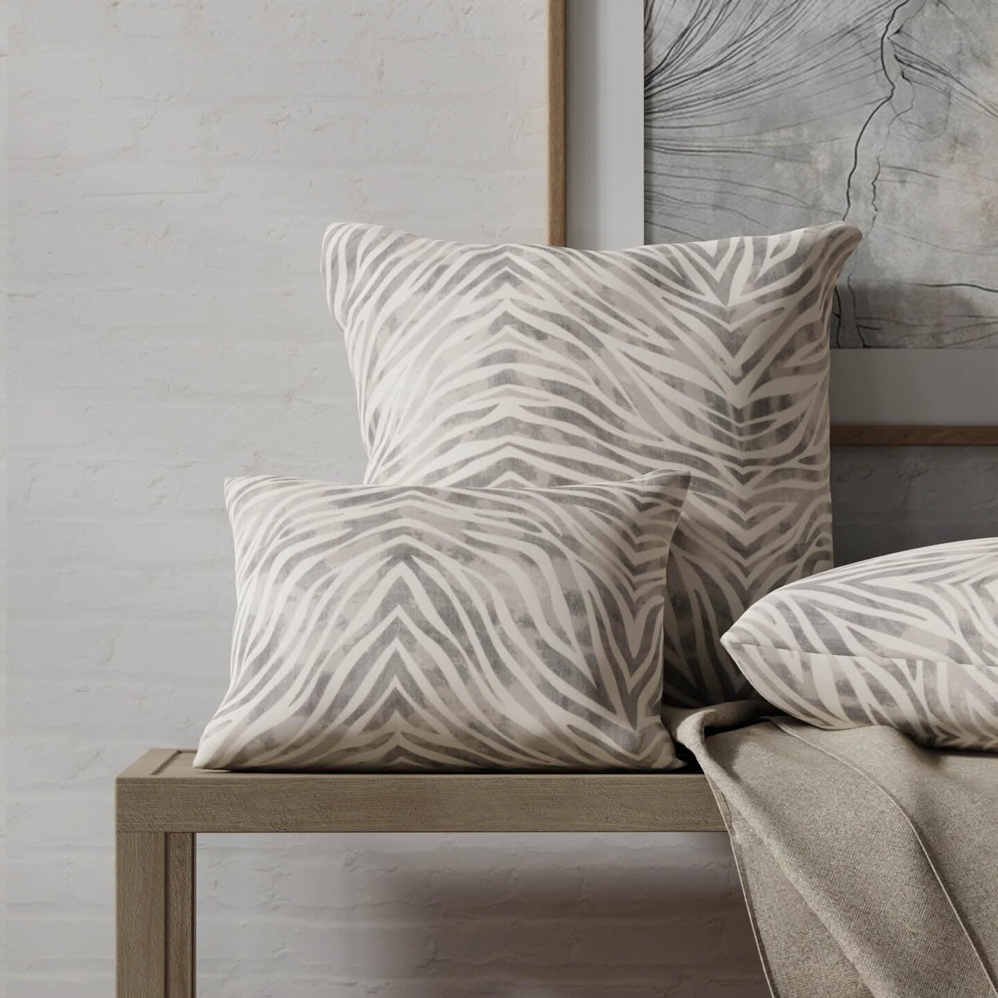 Grey Animal Print Linen Blend Upholstery Fabric by The Yard - SKU: Club Ash