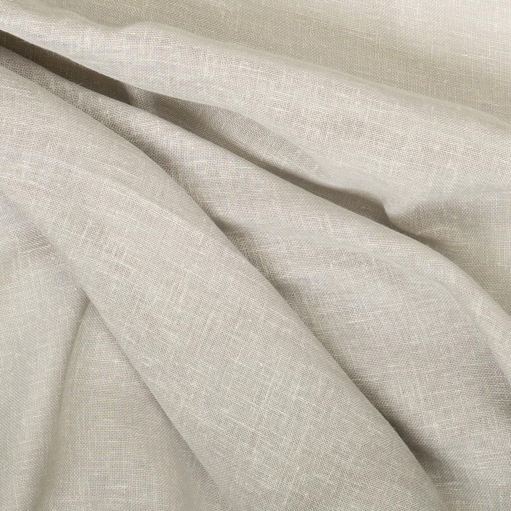 Grey Linen Look Sheer Upholstery Fabric by The Yard - SKU: Esmeralda Ash