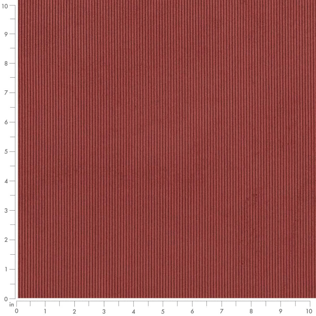 Red Small Scale Corduroy Microfiber Upholstery Fabric by The Yard - SKU: Brayden Paprika