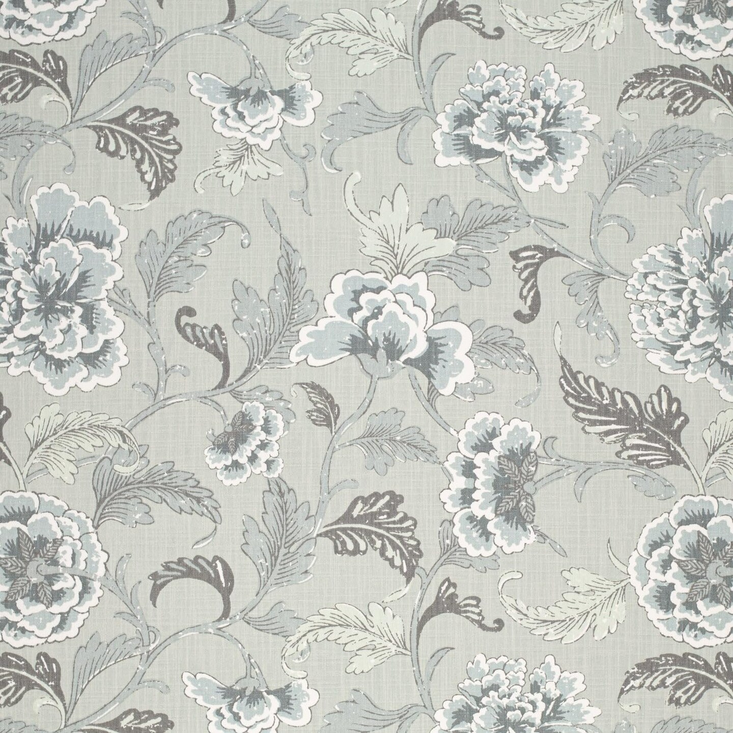 Aqua Teal Performance Grade Eco-Friendly Linen Look Print Upholstery Fabric by The Yard - SKU: Aster Mist