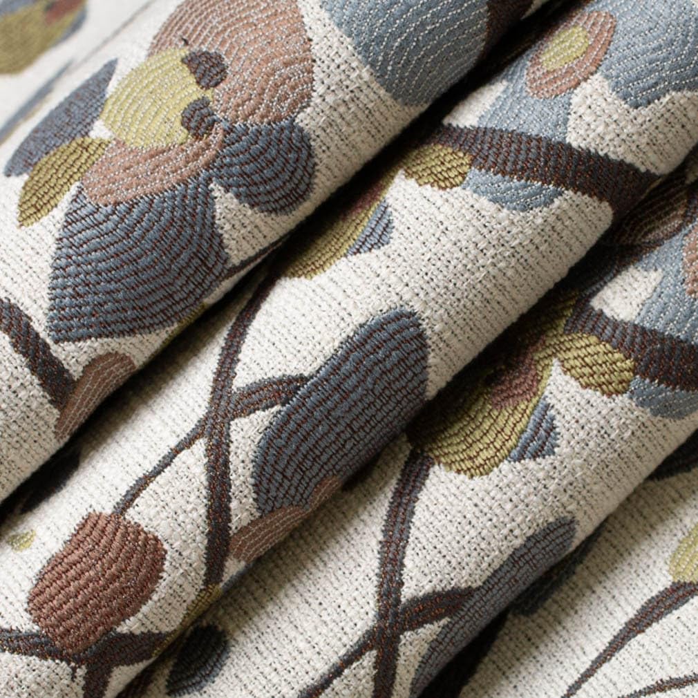 Blue Green Abstract Leaves Woven Pattern Upholstery Fabric by The Yard - SKU: Kenosha Breeze