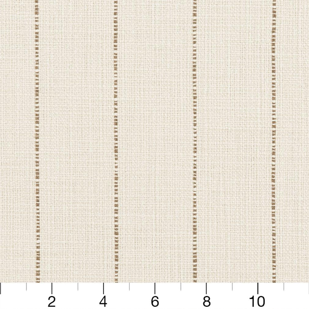 Natural Eco Friendly Stripe Woven Pattern Upholstery Fabric by The Yard - SKU: Aidan Cocoa