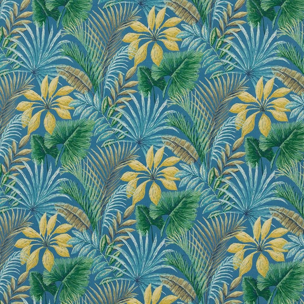 Aqua Stain Resistant Performance Pet Friendly Leaves Botanical Print Upholstery Fabric by The Yard - SKU: Lyle Savannah