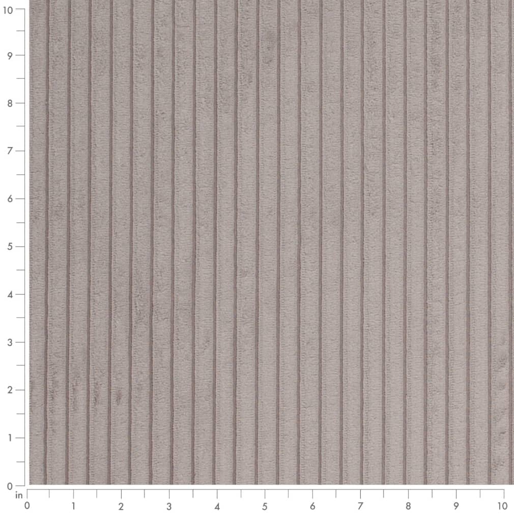 Grey Plain Small Scale Corduroy Chenille Upholstery Fabric by The Yard - SKU: Rosetta Mink