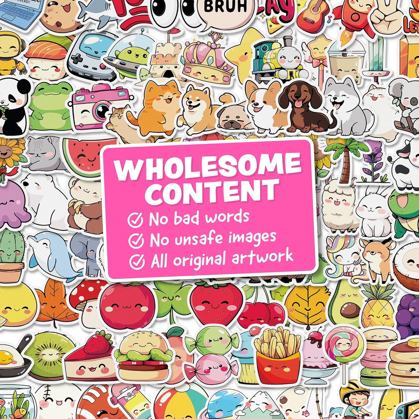 108pc Kawaii Water Bottle Stickers - Easy Peel Sticker Pack
